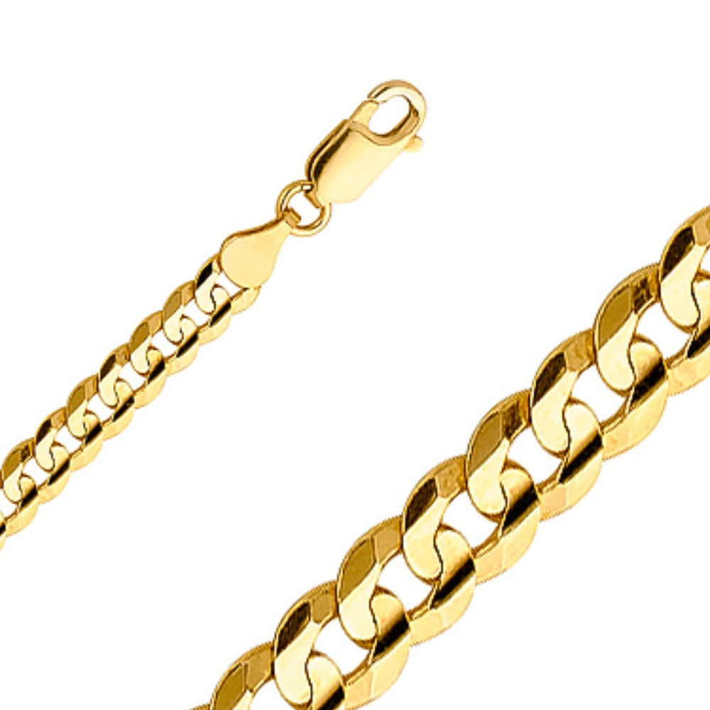 5mm 14k yellow gold Cuban concave Bracelet 7.5" - Picture 2 of 8